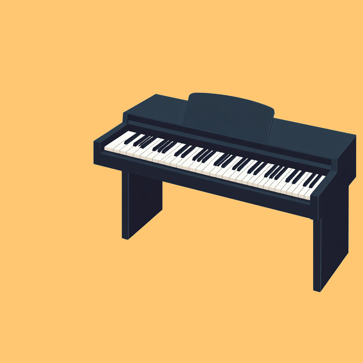 Kid playing piano graphical style