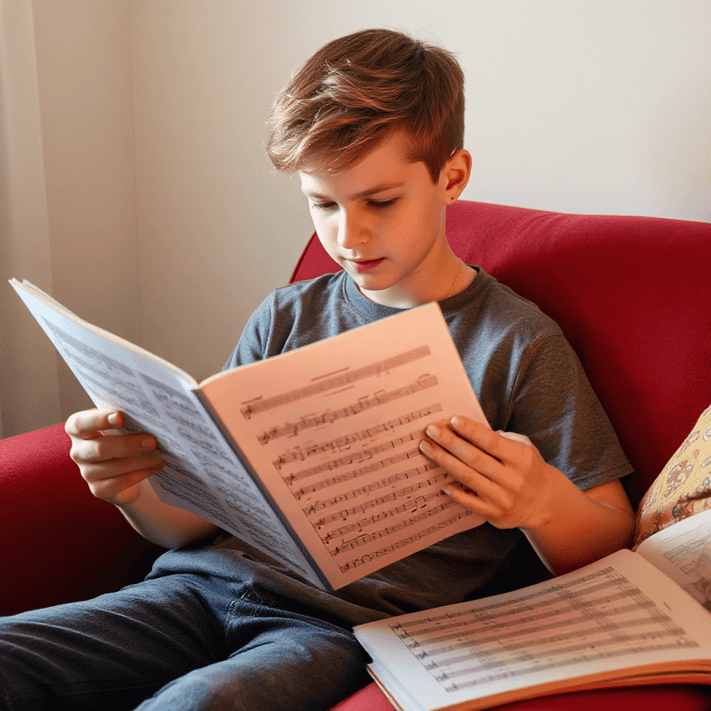 a teen boy reading music sheets v2.png